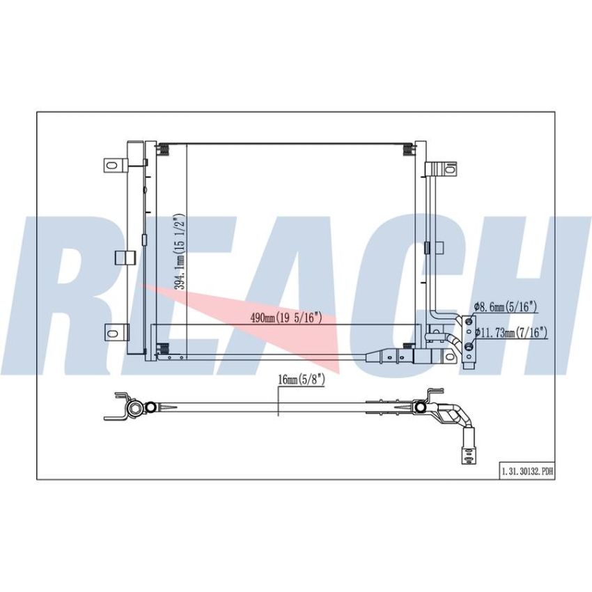 Reach International 31-30132 A/C Condenser