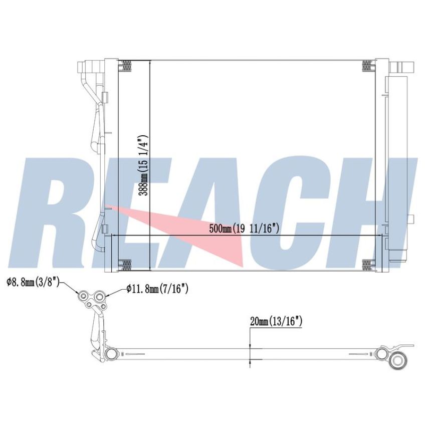 Reach International 31-30138 A/C Condenser