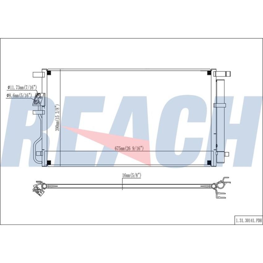 Reach International 31-30141 A/C Condenser