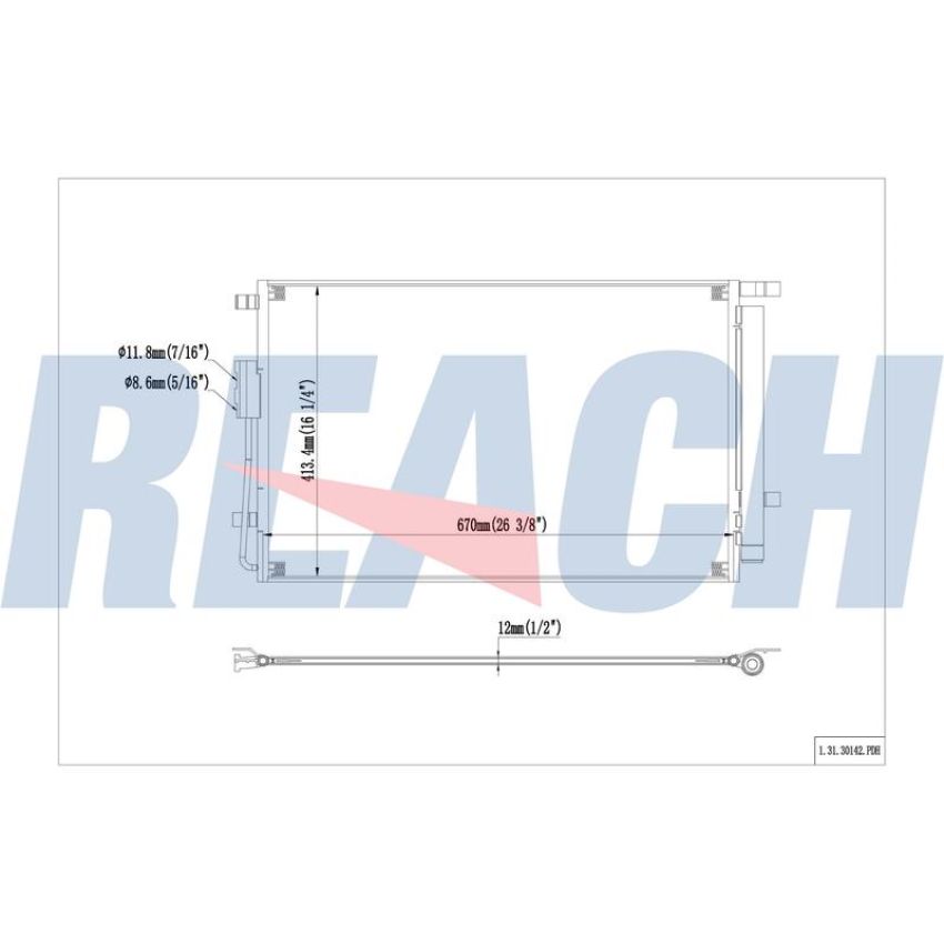 Reach International 31-30142 A/C Condenser