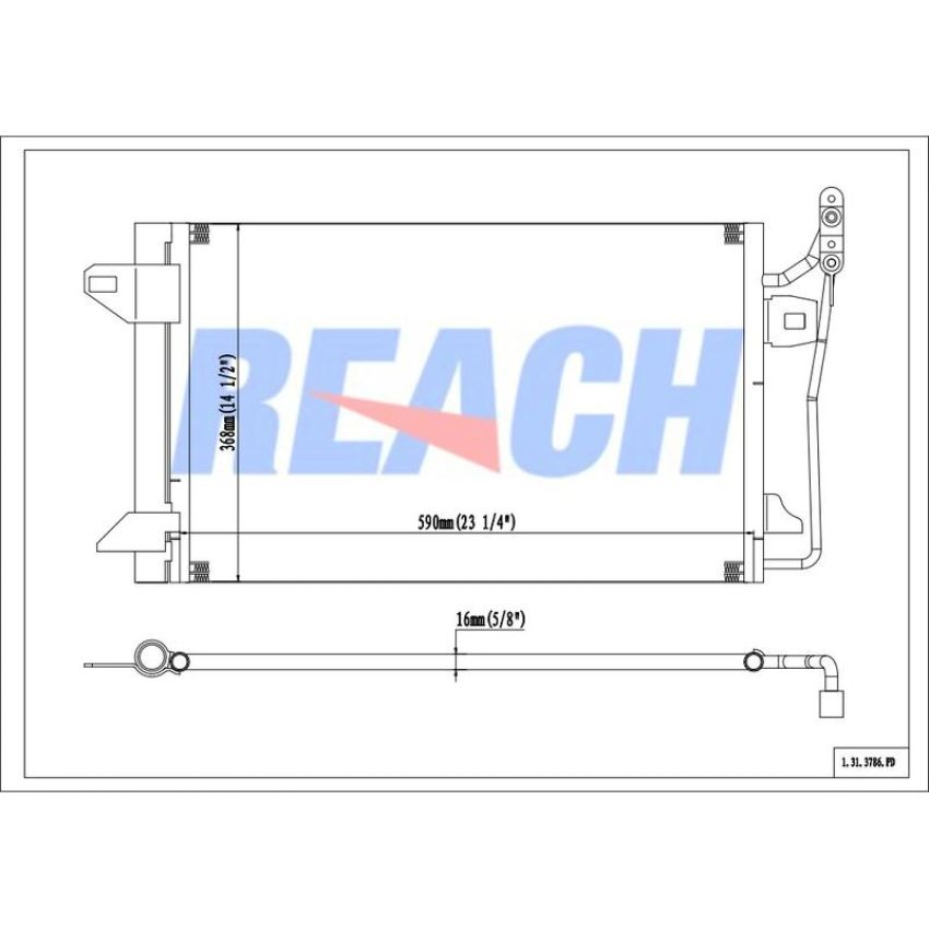 Reach International 31-3786 A/C Condenser