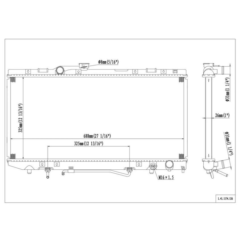Reach International 41-1174 Radiator