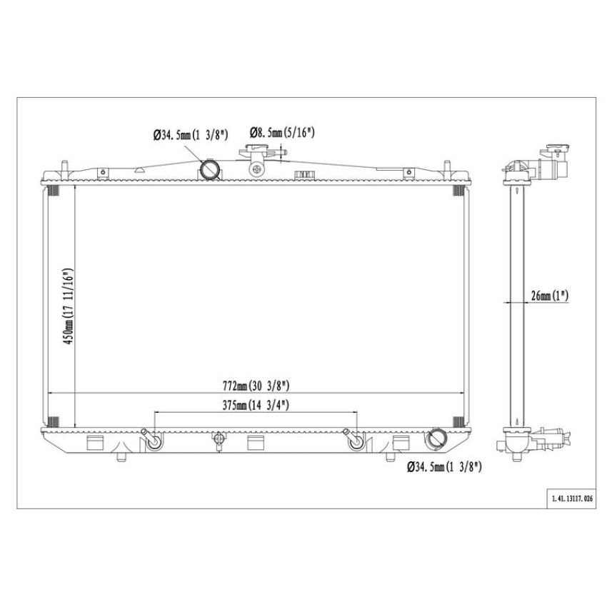 Reach International 41-13117 Radiator
