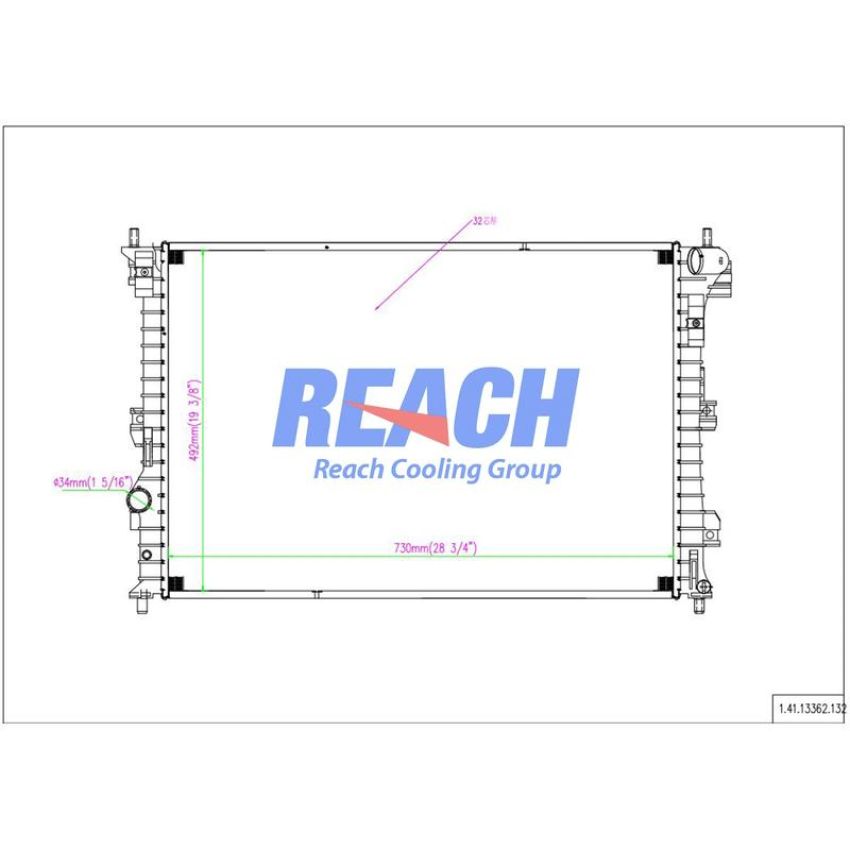 Reach International 41-13362 Radiator