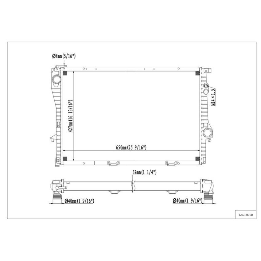 Reach International 41-1401 Radiator