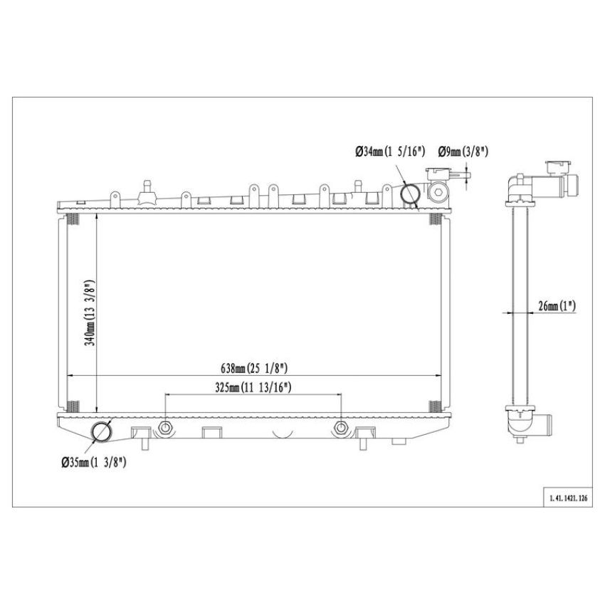 Reach International 41-1421 Radiator