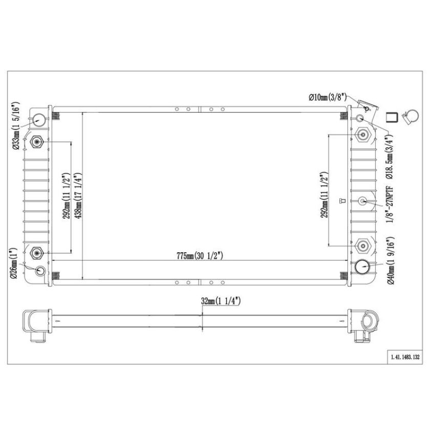 Reach International 41-1483 Radiator