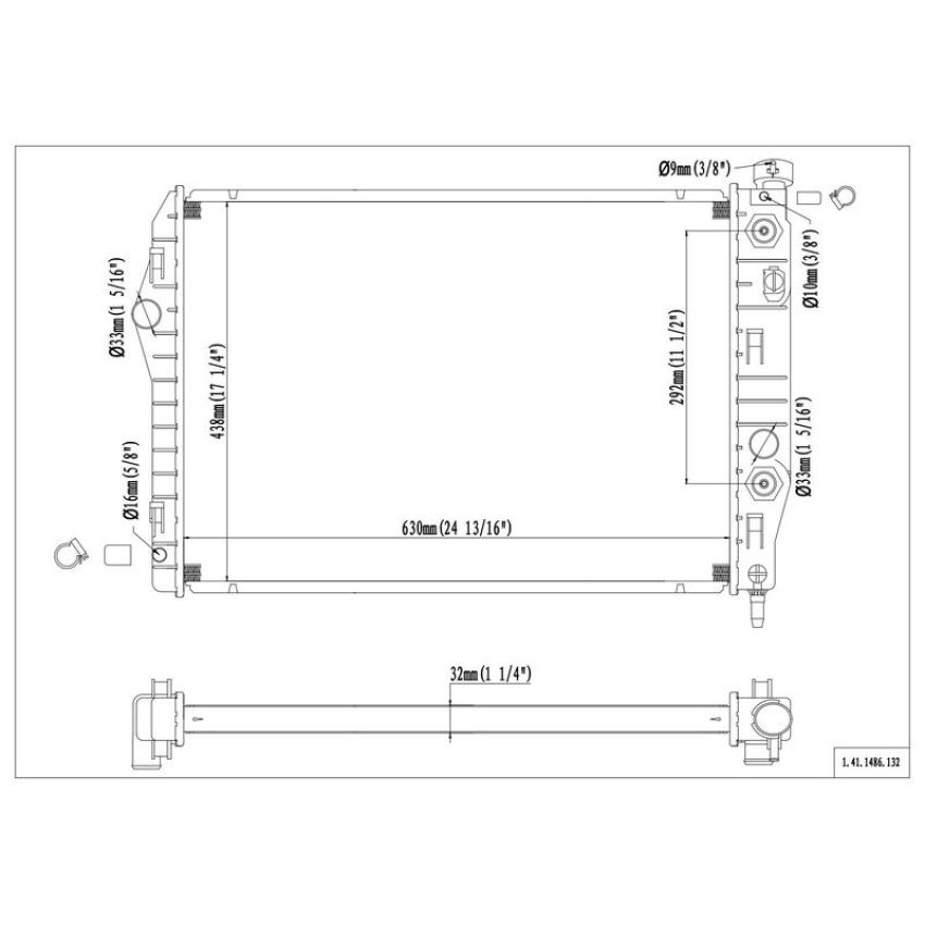 Reach International 41-1486 Radiator