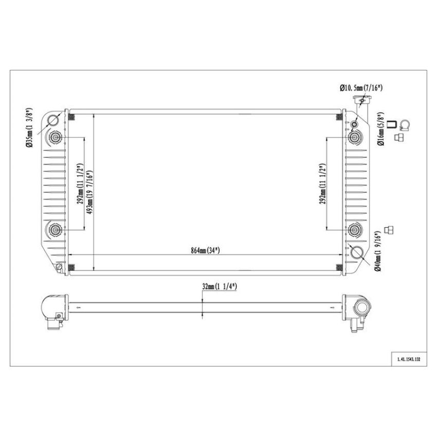 Reach International 41-1543 Radiator