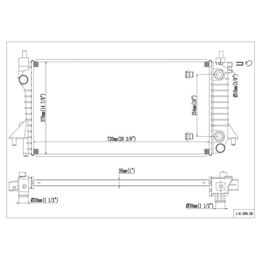 Reach International 41-1830 Radiator