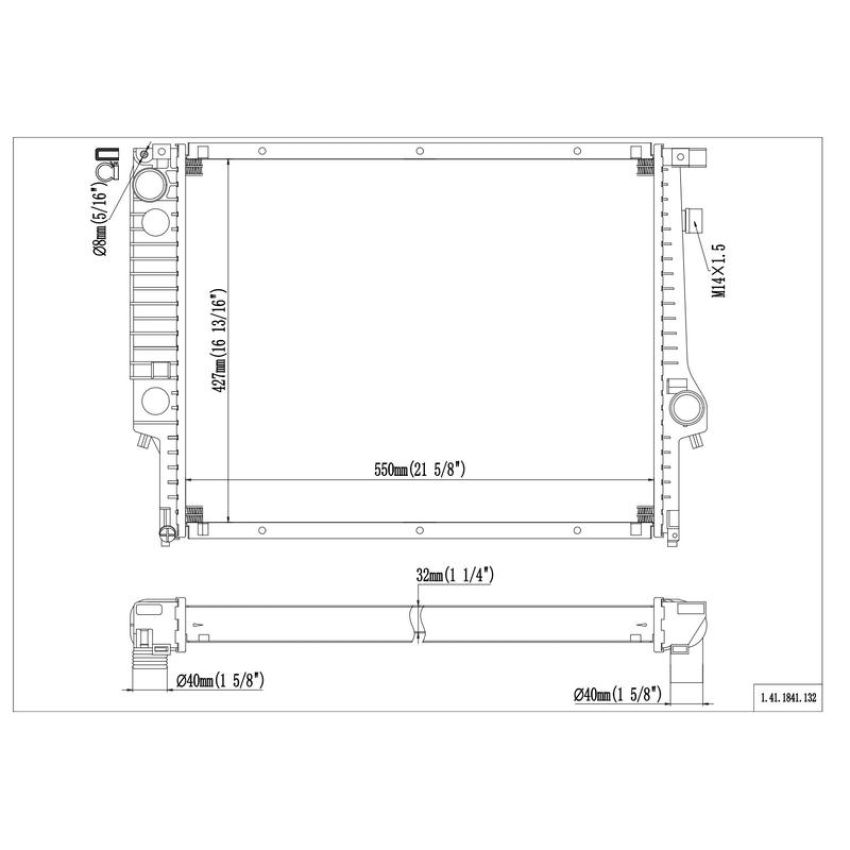 Reach International 41-1841 Radiator