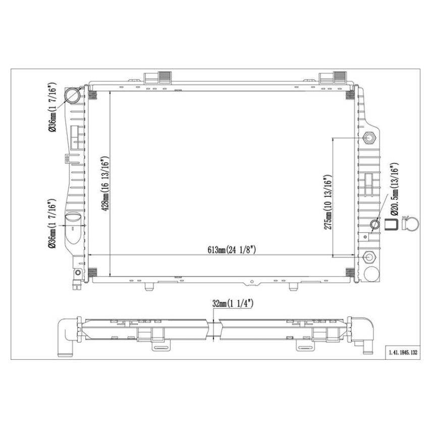 Reach International 41-1845 Radiator