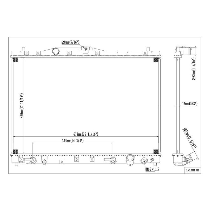 Reach International 41-1912 Radiator
