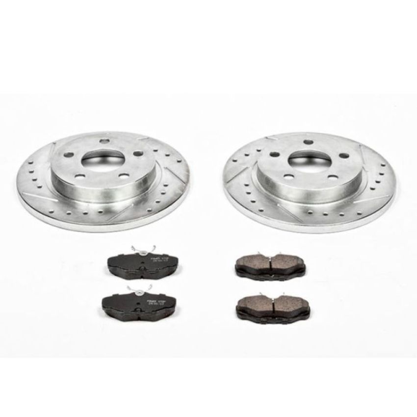 PowerStop K1298 Z23 Daily Driver Carbon-Fiber Ceramic Brake Pad and Drilled & Slotted Rotor Kit