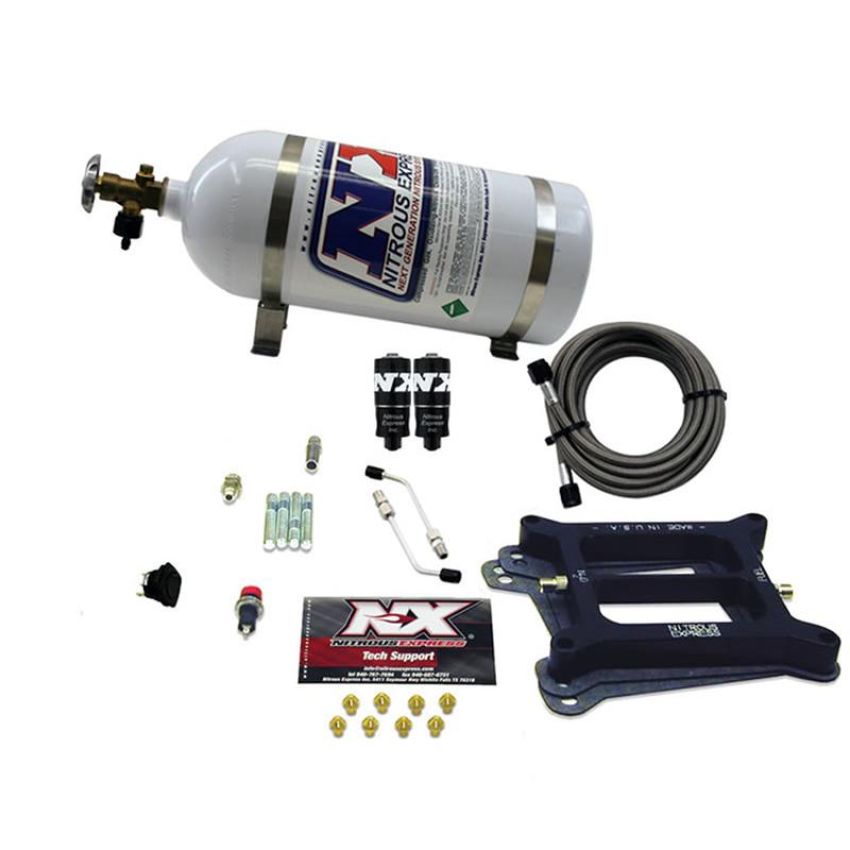 Nitrous Express 40040-10 4150 HITMAN 4-BBL (100-150-200HP) WITH 10LB BOTTLE