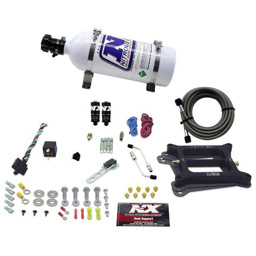 Nitrous Express 40041-05 4150 HITMAN PLUS 4-BBL (50-100-150-200HP) WITH 5LB BOTTLE
