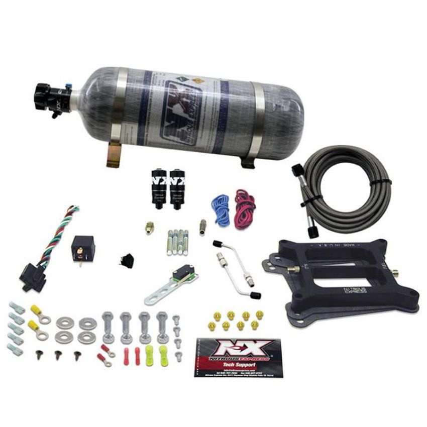 Nitrous Express 40041-12 4150 HITMAN PLUS 4-BBL (50-100-150-200HP) WITH COMPOSITE BOTTLE