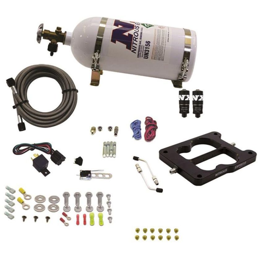 Nitrous Express 40080-10 Q-JET/HOLLEY SPREAD BORE HITMAN (100-150-200HP) WITH 10LB BOTTLE