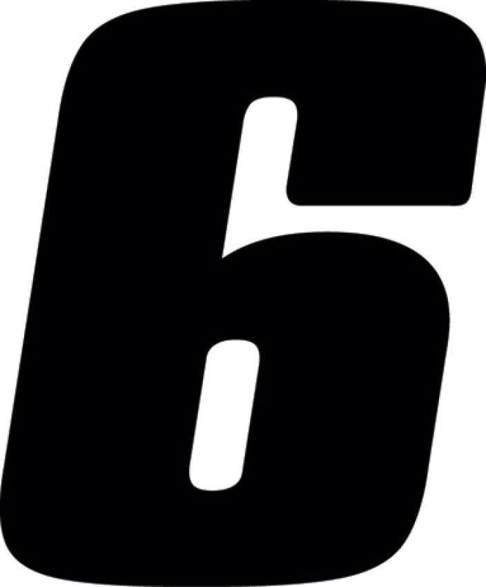Hardline DD73B-6 Dirt Digits 3pk 7 in. - High Gloss Number 6 - Black