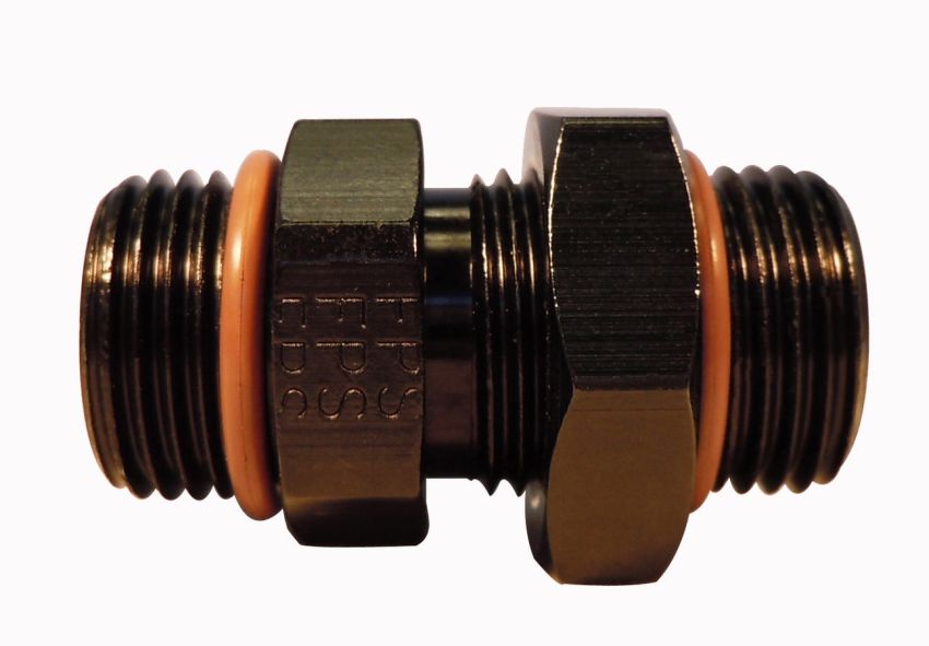 FRAGOLA FRG494112-BL #10 ORB x #8 ORB Adapter Fitting  Black