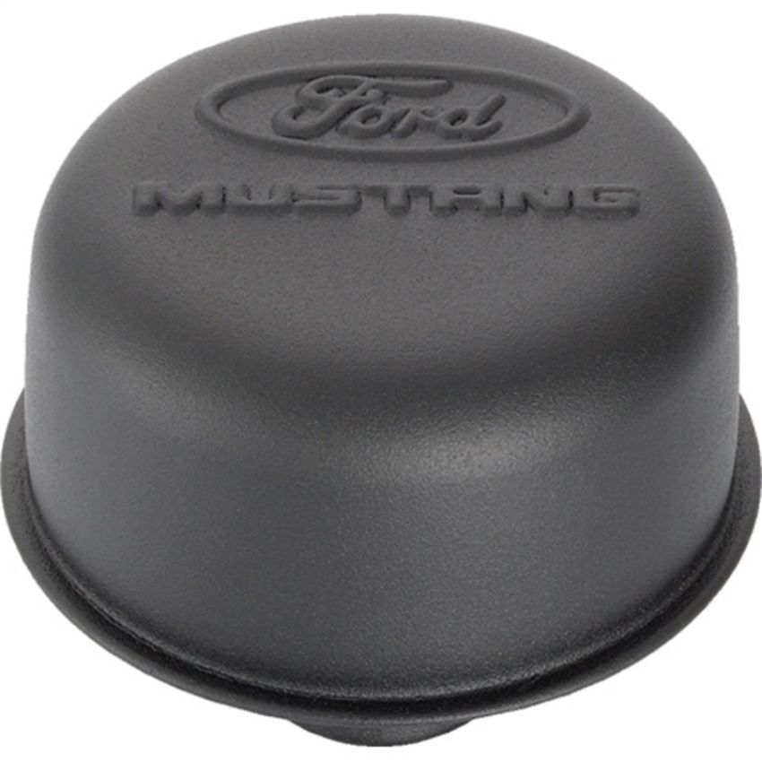 FORD FRD302-221 Black Steel Breather W/Ford Mustang Logo