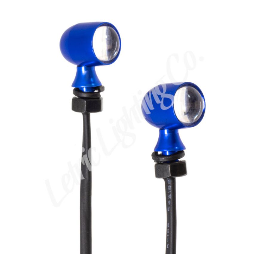 Letric Lighting 12mm Mini Red Turn Signal LED*s - Blue Anodized