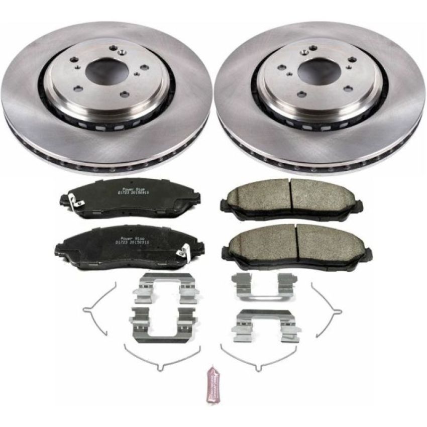 PowerStop KOE6957 OE Stock Replacement Low-Dust Ceramic Brake Pad and Rotor Kit