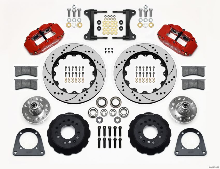 Wilwood 140-13225-DR Narrow Superlite 6R Front Hub Kit 14.00in Drill Red TCI-IFS 71-78 (Pinto Based)