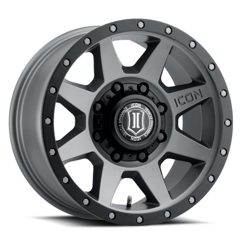 ICON 1817858150TT Rebound 17x8.5 8x170 6mm Offset 5in BS 125mm Bore Titanium Wheel
