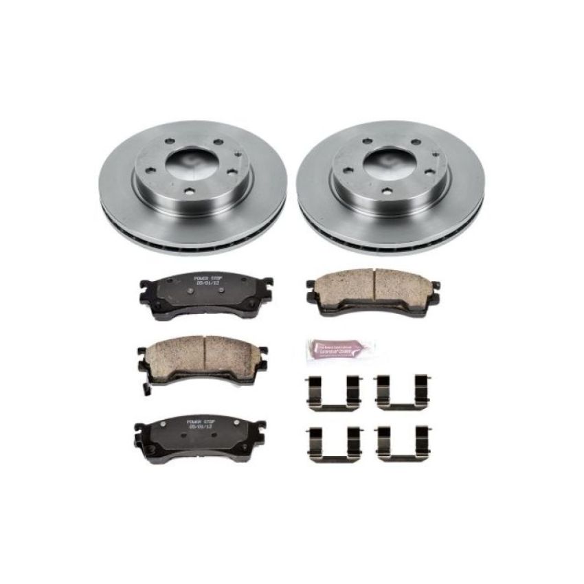 PowerStop KOE782 OE Stock Replacement Low-Dust Ceramic Brake Pad and Rotor Kit