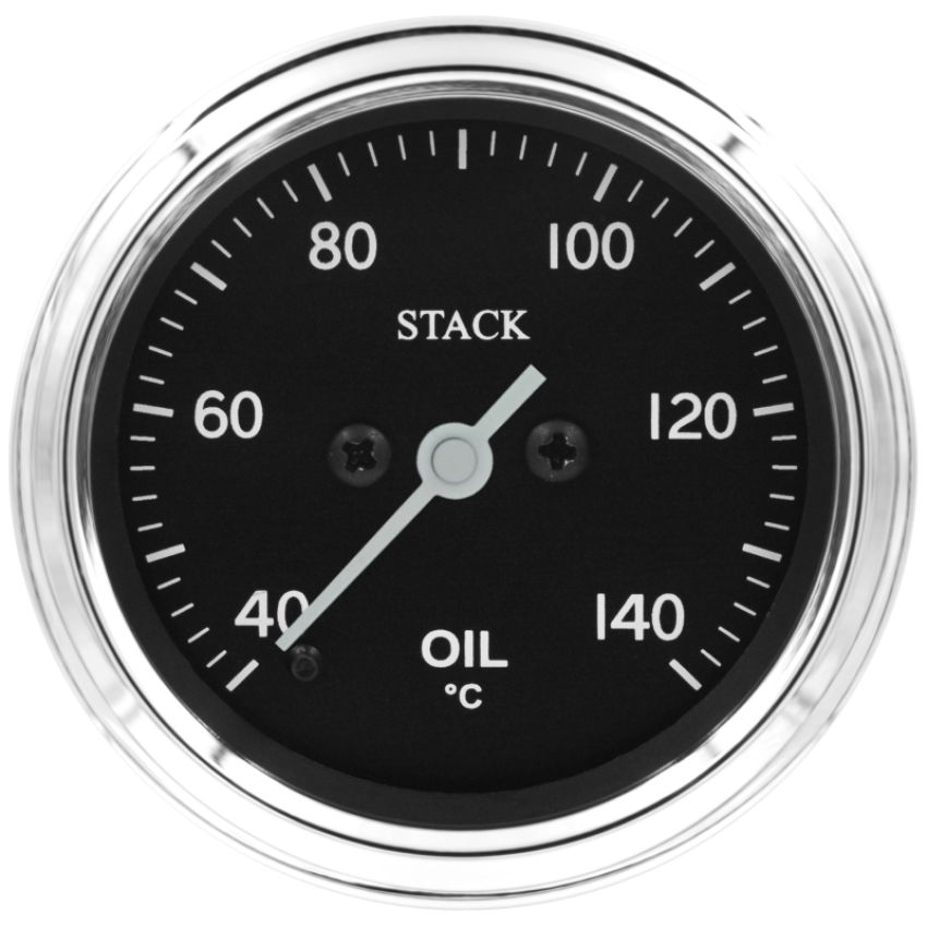 AutoMeter ST3309C Stack 52mm 40-140 Deg C 1/8in NPTF Male Pro Stepper Motor Oil Temp Gauge - Classic