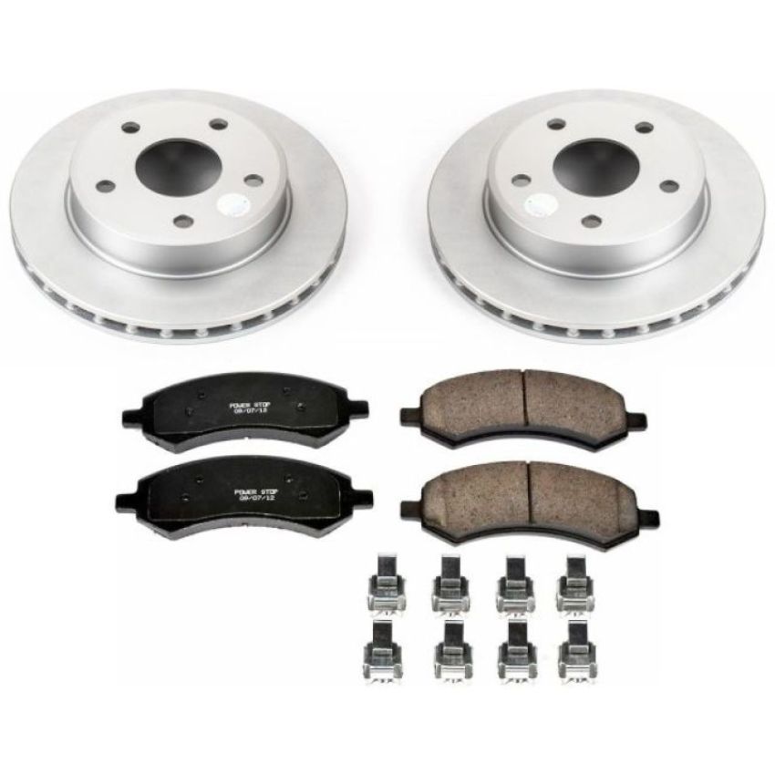 PowerStop CRK2193 Genuine Geomet Coated Rotor and Low-Dust Ceramic Brake Pad Kit