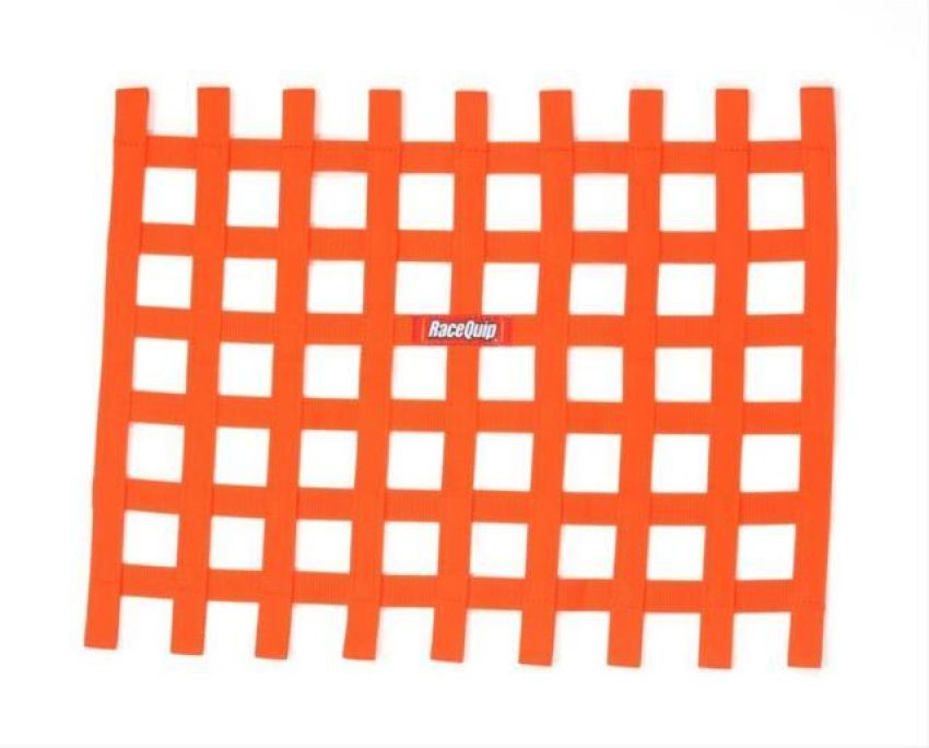 RACEQUIP RQP721045 Ribbon Window Net Orange Non-SFI 18in x 24in