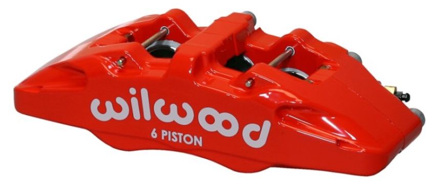 Wilwood 120-13432-RD Caliper-Forged Dynapro 6 5.25in Mount-Red-R/H 1.62/1.38in/1.38in Pistons 1.10in Disc