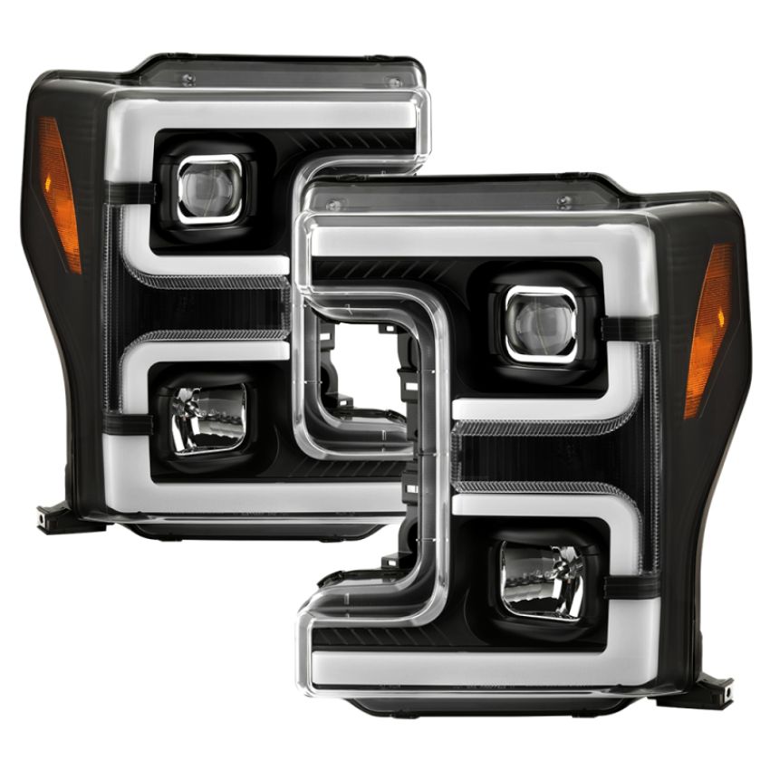 SPYDER 5087850 Projector Headlights - White Light Bar Parking Light - Black