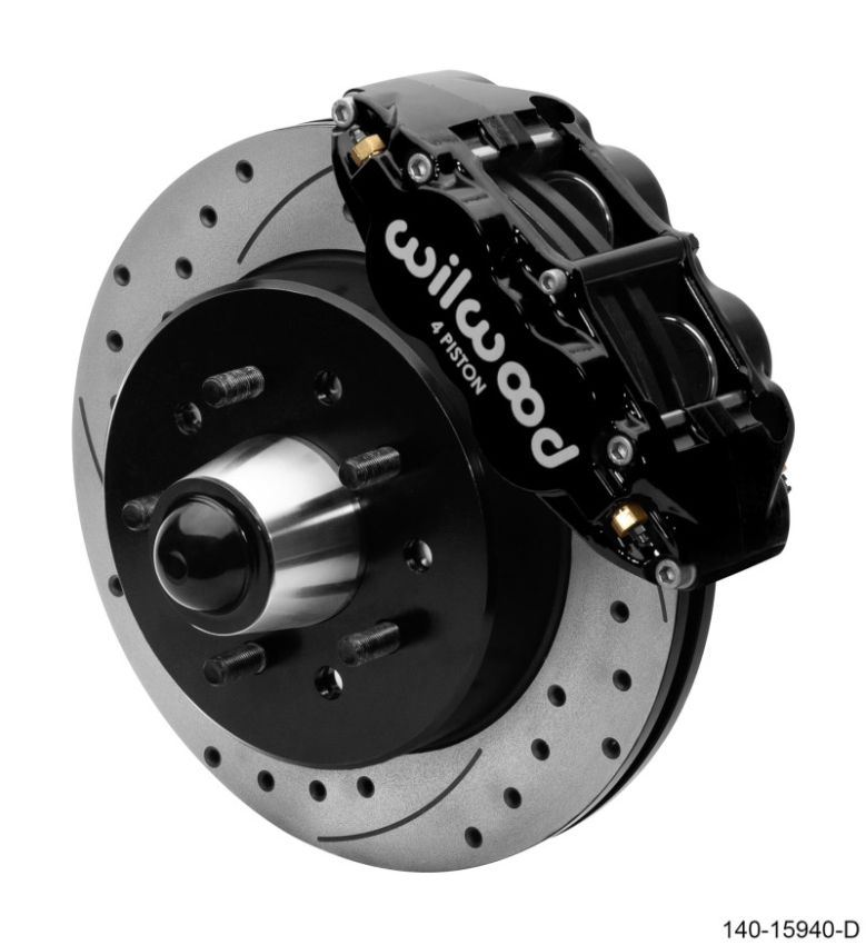 Wilwood 140-15940-D Narrow Superlite 6R Front Hat Kit 12.19in 63-87 C10 Black