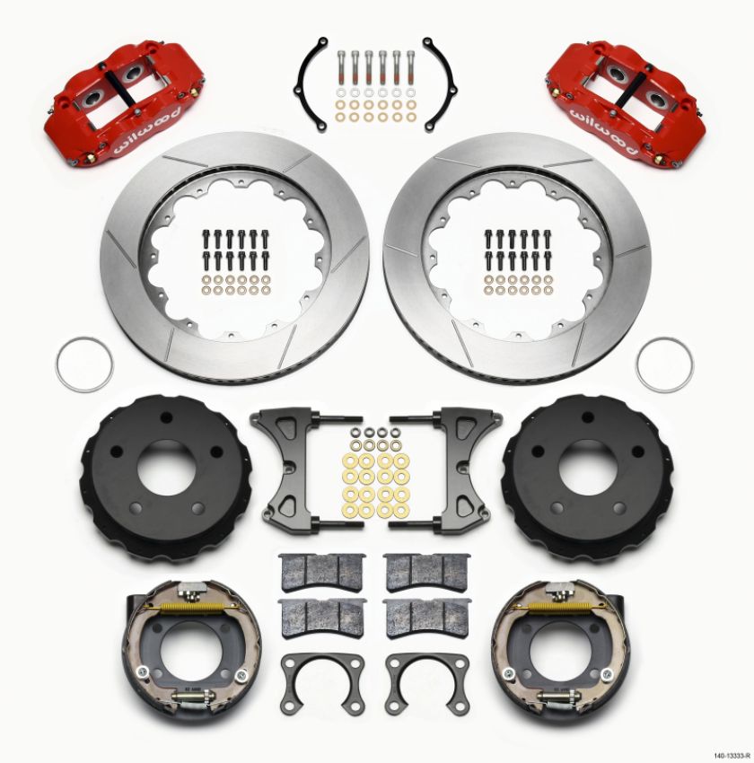 Wilwood 140-13333-R Narrow Superlite 4R Rear P-Brk Kit 14.00in Red Big Ford 2.36in Off Bronco 5 x 5.50