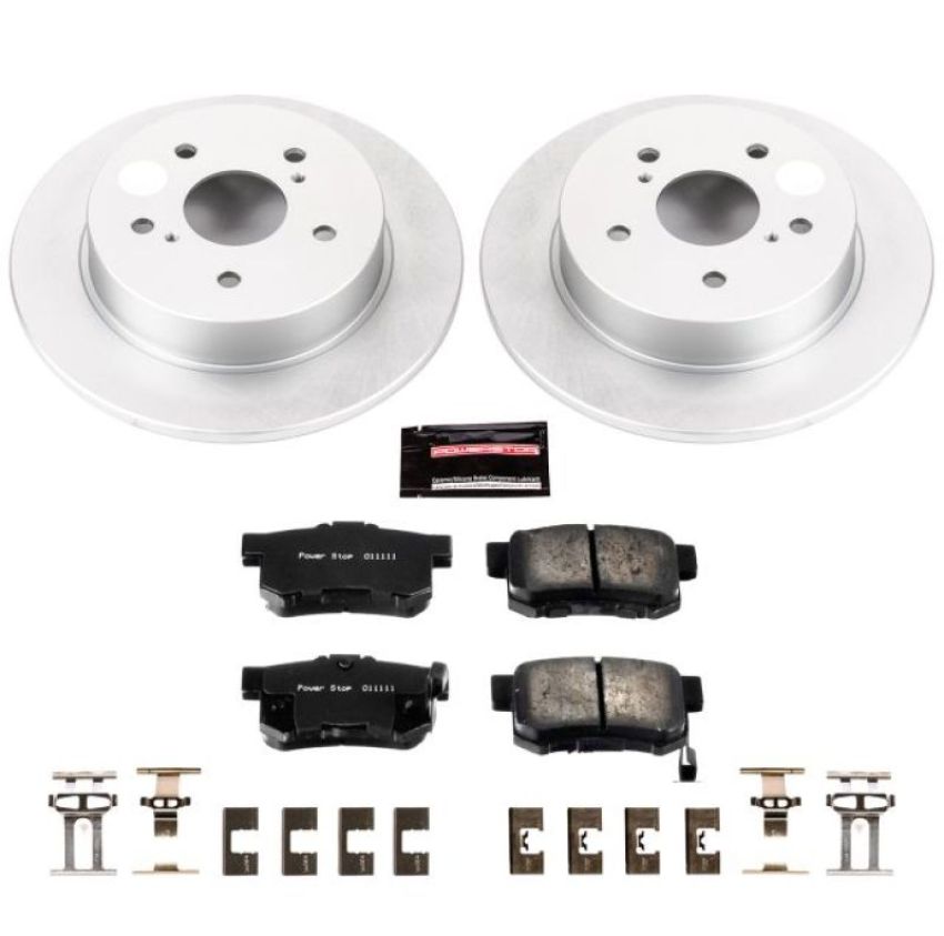 PowerStop CRK5889 Genuine Geomet Coated Rotor and Low-Dust Ceramic Brake Pad Kit
