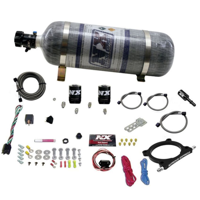 Nitrous Express 20951-12 5.0L Coyote and 7.3L Godzilla Plate System(50-250HP) W/ 12LB BOTTLE
