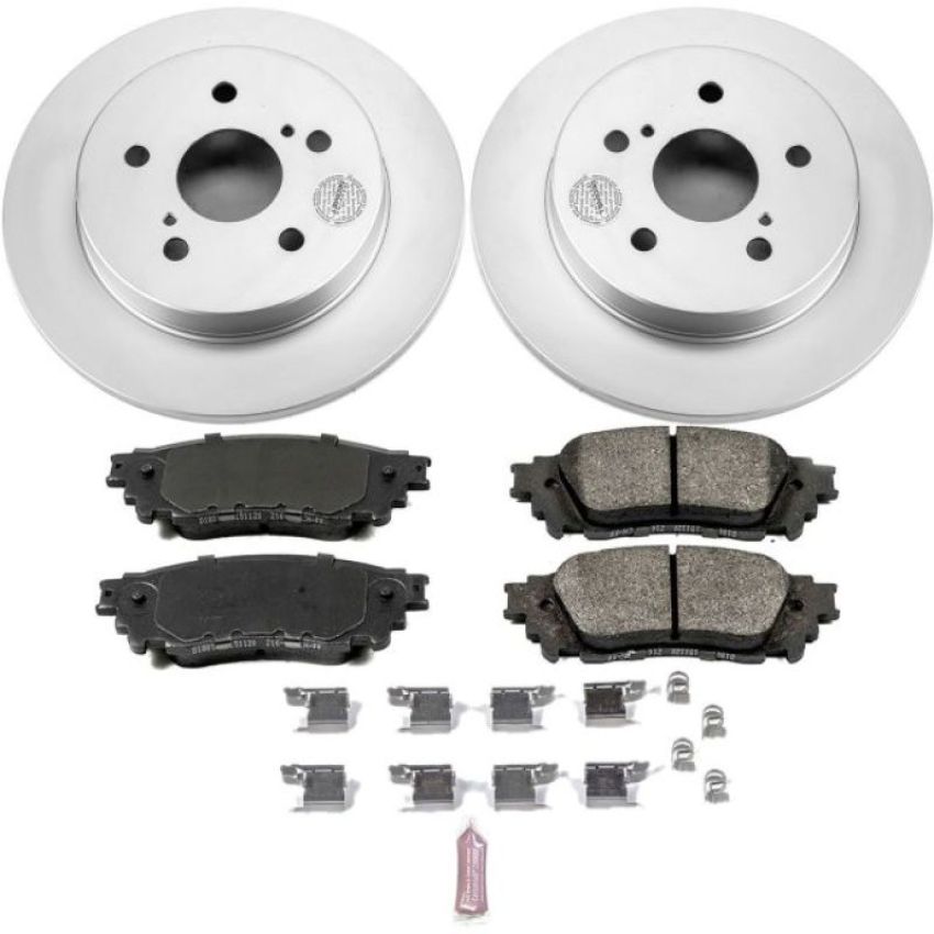 PowerStop CRK7739 Genuine Geomet Coated Rotor and Low-Dust Ceramic Brake Pad Kit