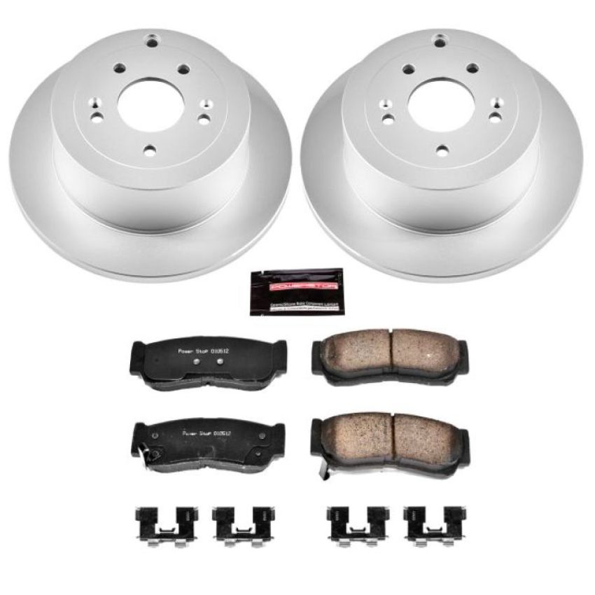 PowerStop CRK4694 Genuine Geomet Coated Rotor and Low-Dust Ceramic Brake Pad Kit