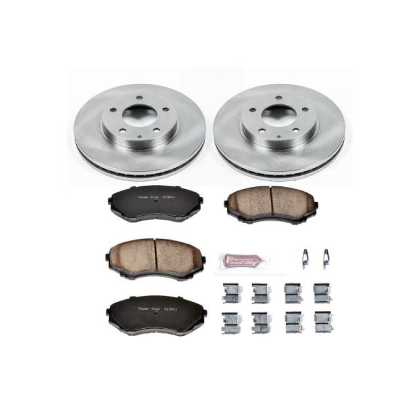 PowerStop KOE1184 OE Stock Replacement Low-Dust Ceramic Brake Pad and Rotor Kit