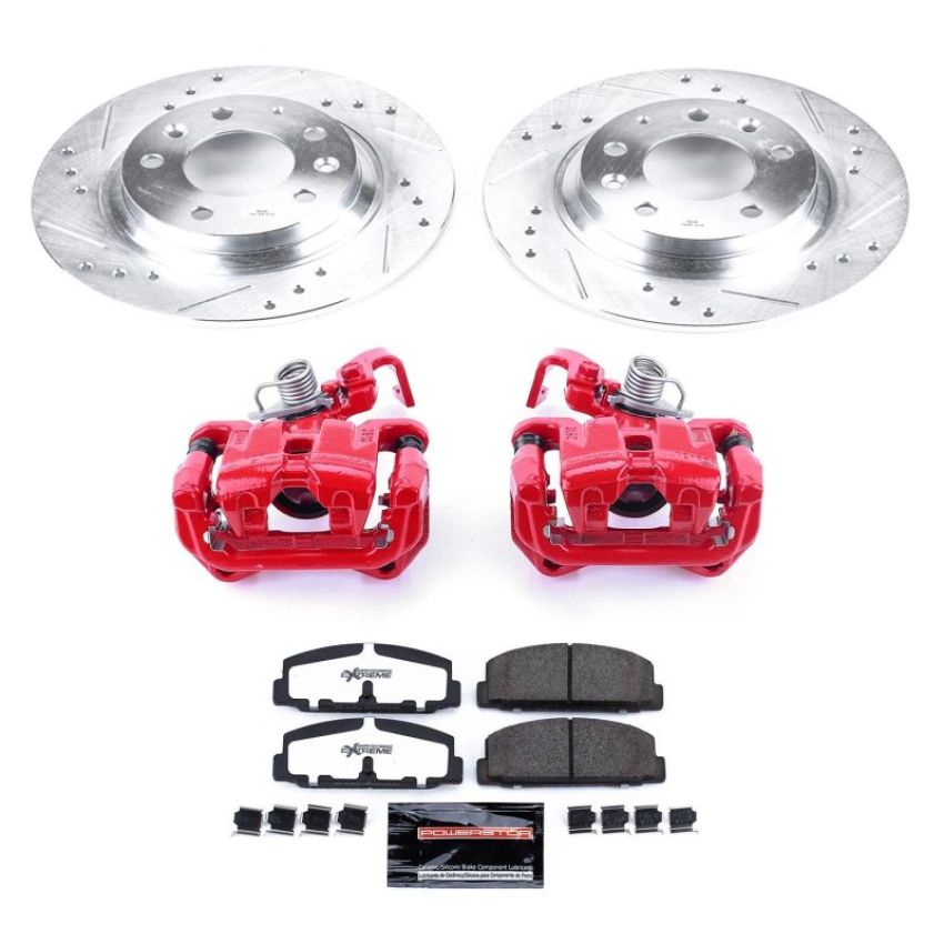 PowerStop KC2452-26 Z26 Street Performance Ceramic Brake Pad, Drilled Slotted Rotor, and Caliper Kit