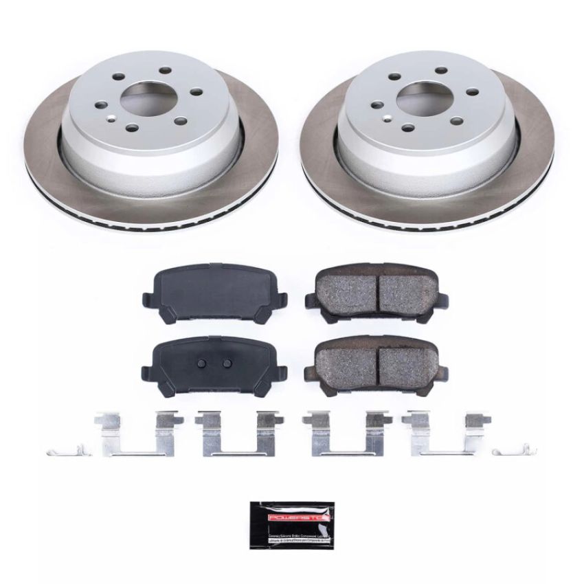 PowerStop SC7127 Semi-Coated Rotor and Low-Dust Ceramic Brake Pad Kit