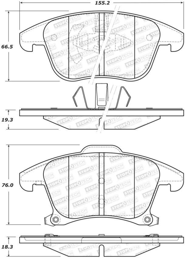 Stoptech 308.16530 Street Brake Pads - Front