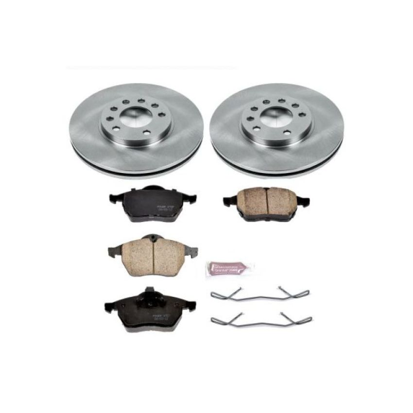 PowerStop KOE832 OE Stock Replacement Low-Dust Ceramic Brake Pad and Rotor Kit