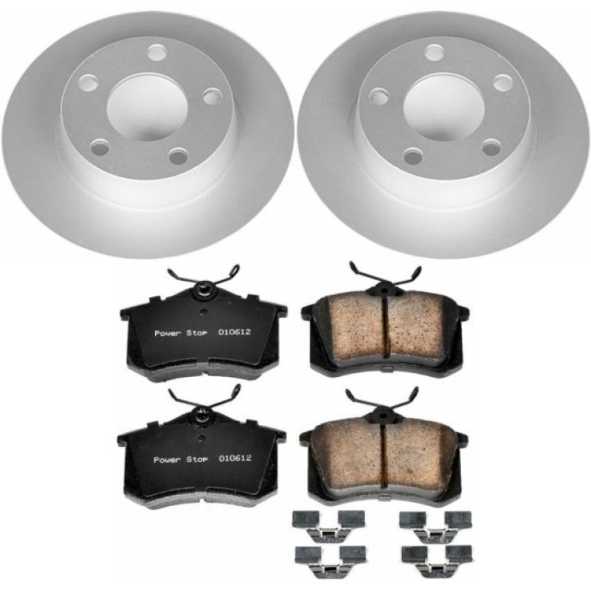 PowerStop CRK940 Genuine Geomet Coated Rotor and Carbon-Fiber Ceramic Brake Pad Kit