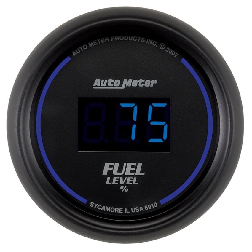 AutoMeter 6910 Cobalt Digital 52.4mm Black Programmable Empty-Full Range Fuel Level Gauge