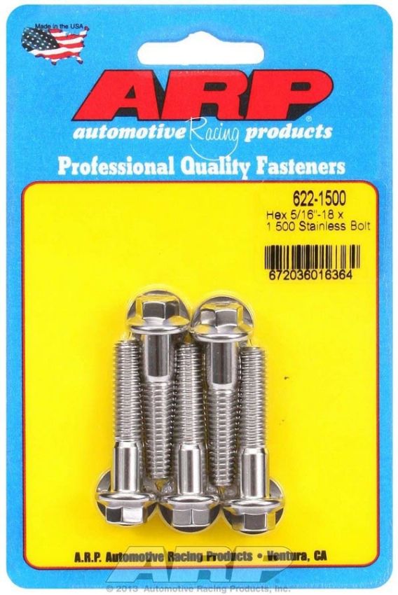 ARP ARP622-1500 S/S Bolt Kit - 6pt. (5) 5/16-18 x 1.500