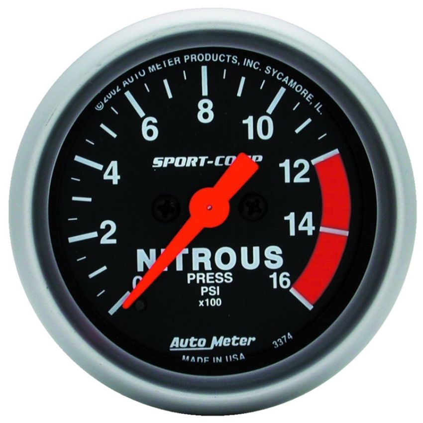 AutoMeter 3374 GAUGE, NITROUS PRESSURE, 2 1/16